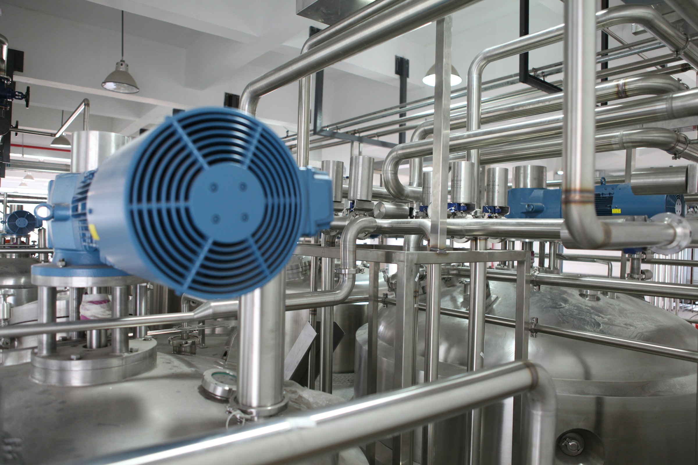 Modern industrial production equipment and metal pipework